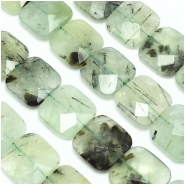 Prehnite Faceted Square Gemstone Beads (N) 18mm 15.5 inches