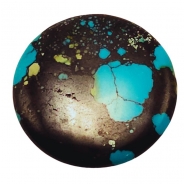 1 Hubei Turquoise Round Gemstone Cabochon (S) 37.85mm