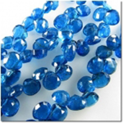 1 Apatite faceted drop briolette gemstone bead (N) 3.8 to 4.8mm