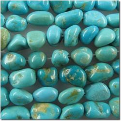 Turquoise Kingman nugget gemstone beads (S) 5.7 to 9mm