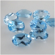 5 Sky Blue Topaz faceted oval loose cut gemstones (I) 4 x 6mm