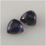 2 Iolite triangle cabochon loose cut gemstones (N) 6mm CLOSEOUT