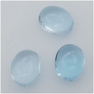 1 Sky Blue Topaz Oval Cabochon Loose Cut Gemstone (I,H) Approximate size 9.91 to 10.28mm x 7.99 to 8.22mm