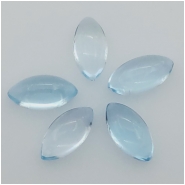 1 Sky Blue Topaz Marquis Cabochon Loose Cut Gemstone (I,H) Approximate size 11.50 to 12.28mm x 5.92 to 6.32mm