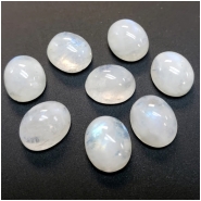 1 Rainbow Moonstone Oval Cabochon Loose Cut Gemstone (N) Approximate size 8.75 to 9.06mm x 10.95 to 11.35mm