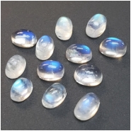 3 Rainbow Moonstone Oval Gemstone Thick Cabochons Loose Cut (N) 4 x  6mm  CLOSEOUT