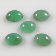 3 Chrysoprase 5 x 7mm Oval Gemstone Cabochon (N) Approximate Size 4.9 x 6.8mm to 5.2 x 7.1mm