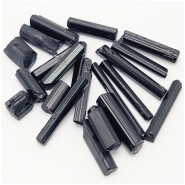 Black Tourmaline Crystals No Hole (N) 6.7 x 7.7mm to 2.17 x 26.5mm