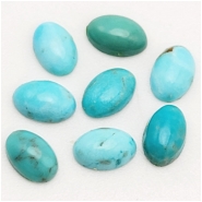 Turquoise Hubei 4 x 6mm Oval Gemstone Cabochons (S) 10 pieces