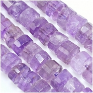 Amethyst Faceted Wheel Gemstone Beads (N) 12.5mm 16 inches
