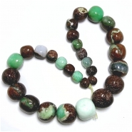 Chrysoprase Graduated Hand Cut Nugget Gemstone Beads (N) 8.4 to 20mm 16 inches