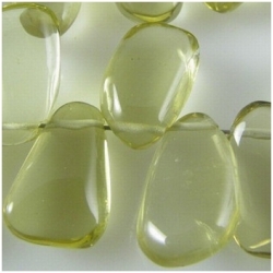1 Lemon Quartz freeform briolette bead 11 to 15mm gemstone bead (H)