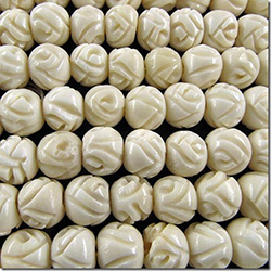 20 Bone carved round roundel big hole beads 8.1 to 8.8mm CLOSE OUT!