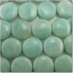 Amazonite coin gemstone beads (N) 20.2 to 20.5mm