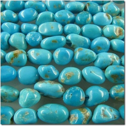 Turquoise Castledome potato nugget gemstone beads (S) 5 to 8.5mm