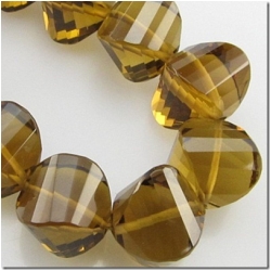 1 Cognac Quartz faceted onion gemstone bead (N) 9.3 to 9.8mm