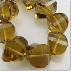1 Cognac Quartz faceted onion gemstone bead (N) 8.9 to 9.6mm