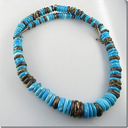 Multistone graduated rondelle hand rolled Necklace