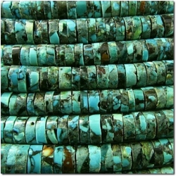Turquoise Hubei heishi gemstone beads (P) 6 to 6.5mm
