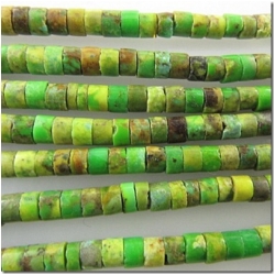 Turquoise Chinese yellow green heishi gemstone beads (DS) 3.1 to 3.3mm