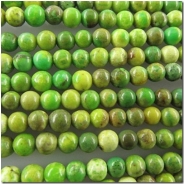 Turquoise Chinese yellow green round gemstone beads (DS) 3.5 to 3.8mm