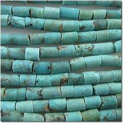 Turquoise Ma an Shan red skin tube gemstone beads (S) 4.7 to 5.5mm