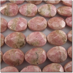 Rhodochrosite faceted drop gemstone beads (N) 19 to 20mm