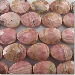 Rhodochrosite faceted drop gemstone beads (N) 19.4 to 20.4mm