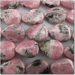Rhodochrosite drop gemstone beads (N) 18.9 to 19.8mm