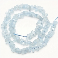 Aquamarine Graduated Faceted Flat Nugget Gemstone Beads (H) Approximate size 4.3 x 4.8mm to 11.8 x 14.6mm 18.25 inches