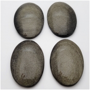 Golden Sheen Obsidian Oval Gemstone Cabochon (N) Approximate size 27 x 39mm