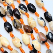 Fancy Agate Faceted Drum Gemstone Beads (D) 8 x 12mm 16 inches