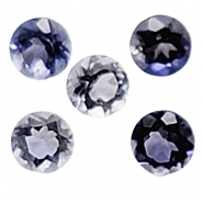 10 Iolite Faceted Round Loose Cut Gemstones (N) 2.5mm