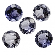 5 Iolite Faceted Round Loose Cut Gemstones (N) 4mm