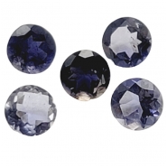 2 Iolite Faceted Round Loose Cut Gemstones (N) 5mm
