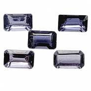 5 Iolite Faceted Octagon Loose Cut Gemstones (N) 3 x 5mm