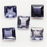10 Iolite Faceted Square Loose Cut Gemstones (N) 3mm