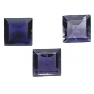 1 Iolite Faceted Square Loose Cut Gemstone (N) 6mm