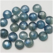 5 Kyanite Round Loose Cut Gemstone Cabochon Light Blue Green (N) 6mm