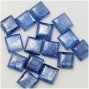 5 Kyanite Square Loose Cut Gemstone Cabochon Bright Blue (N) 6mm