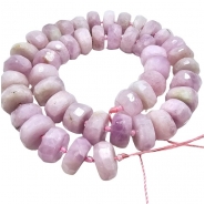Kunzite Hand Faceted Wheel Gemstone Beads (N) 12.2 to 14.9mm 15.75 inches