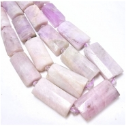 Kunzite Faceted Rectangle Gemstone Beads (N) 13.5 x 28mm 15 inches