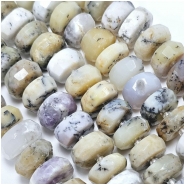 Yellow Dendritic Opal Faceted Wheel Gemstone Beads (N) 16mm 16 inches