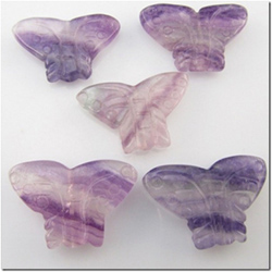 1 Fluorite butterfly fetish pendant gemstone bead (N) 30mm