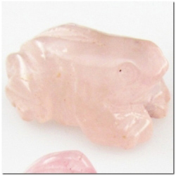 1 Rose Quartz fetish pendant frog gemstone bead (D) 20mm