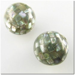 1 Shell mosaic round gemstone bead 20mm CLOSE OUT!