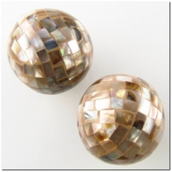 1 Shell mosaic round gemstone bead 28mm CLOSE OUT!
