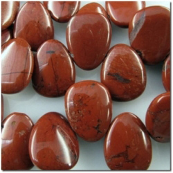 Red Jasper drop briolette gemstone beads (N) 18mm