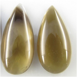 1 Bi Quartz tear drop gemstone cabochon (N) 38mm