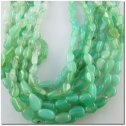 Chrysoprase varigated tear drop gemstone beads (N) 4 to 6mm